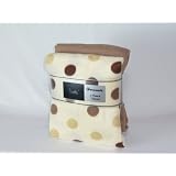 Duet Polka Dot and Plain Fleece Throws in Brown/Natural
