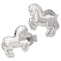 Schmuck-Pur Echt Silber Motiv-Ohrstecker "Pferd" glanz 9mm