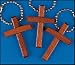 Wood Cross Keychains, set of 3