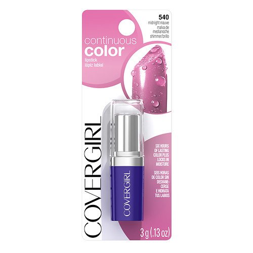 CoverGirl Continuous Color Lipstick, Midnight Mauve 540 0.13 oz