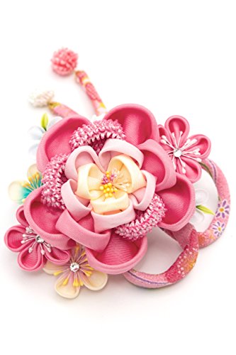 髪飾り つまみ細工 ピンク 牡丹 桜 梅 ビーズ コーム