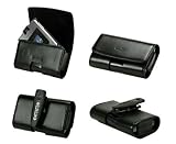 CELLET HORIZONTAL PREMIUM OMEGA LEATHER CASE POUCH (WITH BELT CLIP) for MOTOROLA MOTORAZR V3i , RAZR V3, V3m, V3x, V3t, V3e, V3c / SAMSUNG SYNC A707, A900 BLADE, T629, T809 / SANYO 6600 KATANA - RETAIL PACKAGING