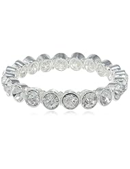 Nine West "Pretty Crystal Thing" Silver-Tone Crystal Stretch Bracelet, 2.2"