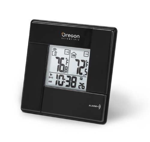 Black Wireless Indoor/Outdoor Thermometer With Digital Clock