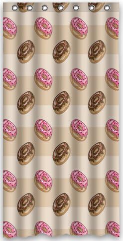 fond Donut Waterproof Bathroom Fabric Shower Curtain 36" x 72"
