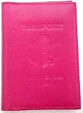 Hot Pink Leather USA Embossed Passport Holder Cover