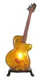Amber Glass Electric Guitar Accent Table Lamp