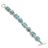 Barse Sterling Silver Rope Turquoise Link Bracelet