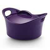 Rachael Ray Stoneware Covered Bubble & Brown Casserole, 2-3/4-Quart, Purple