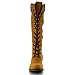 Nature Breeze Lauren-02HI Women's Round Toe Side Zipper Lace Up Knee High Boot