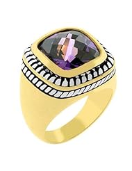 Faceted Amethyst Cable Ring