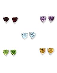 Sterling Silver Gemstone Post Earring Set, Best Quality Free Gift Box Satisfaction Guaranteed