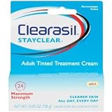 Clearasil Adult Tinted Treatment Cream, 0.65-Ounce Boxes (Pack of 4)