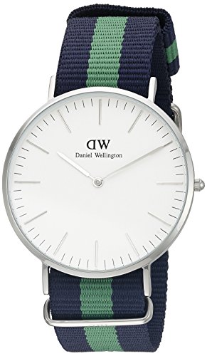 Daniel Wellington 0205DW - Reloj para hombre con correa de nylon, color blanco / gris