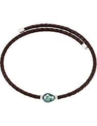 16" Tahitian Cultured Pearl Necklace in Sterling Silver