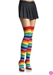 Costume Stockings Rainbow Striped Stockings onesize