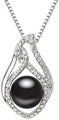 Beautiful Pendant Necklace Swarovski Element Pearl Sexy Sexy Lady And Pearl Necklace