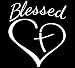 Blessed Cross And Heart Christian Decal Vinyl Sticker|Cars Trucks Vans Walls Laptop| White |5.5 x 4.5 in|CCI1031