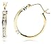 14k Two-Tone Diamond Hoops (1/8 cttw, H-I Color, I2 Clarity)