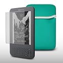 AMAZON KINDLE GREEN NEOPRENE CARRY POUCH WITH SCREEN PROTECTOR BY CELLAPOD CASES