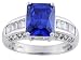 STERLING SILVER 4.12CTW BELLA LUCE TANZANITE COLOR SIMULANT AND DIAMOND SIMULANT RING