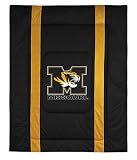 MISSOURI TIGERS OFFICIAL LOGO TWIN SIZE JERSEY COMFORTER