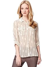 Autograph Dash Striped Chiffon Blouse