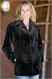 Women's Sheared Mink Coat with Mink Trim