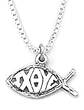 Sterling Silver IXOYE Open Fish Pendant by Bob Siemon, 18"