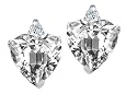 2.14 cttw Heart Shape White Topaz and Genuine Diamonds Earring Studs - 14kt White Gold