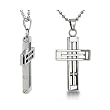 Stainless Steel Slotted Cross 2 inches Tall by 1.25 Wide on 22" Bead Chain