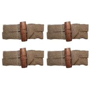 Park B.Smith Eco Astor 4-Piece Recycled Cotton Napkin Ring with Toggle Button Set