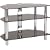 TV700 - Glass Stand for LCD & Plasma TV Upto 37" -  3 Shelf Polished Chrome Rods With Black Glass