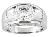 4.05CT BELLA LUCE WHITE DIAMOND SIMULANT PLATINUM OVER STERLING SILVER RING