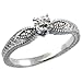 Sterling Silver Vintage Style 5-Stone Diamond Engagement Ring w/ .067 Carat Brilliant Cut Diamonds (Available in Sizes 5 to 10), size 7 Sales
