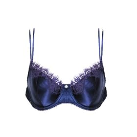 Buy Badgley Mischka Royal Purple Silk Bra w Lace 34D by Badgley Mischka