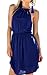 ECOWISH Women Halter Neck Chiffon Dress Boho Summer Sleeveless Mini Dress