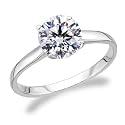 14ct / 14K 6 Prong White Gold GIA Certified Solitaire Engagement Ring with a 0.7 Carat D Color IF Clarity Round Brilliant Cut Diamond (0.7 cttw)