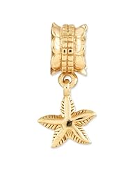 Sterling Silver Gold plated Reflections Starfish Dangle Bead