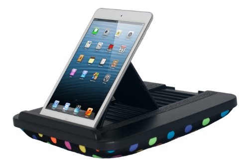 Prop 'n Go Slim - Hybrid Lap Desk for iPad, iPad mini, Surface, Nexus and eReaders with Adjustable Angle Control (Polka Dots)
