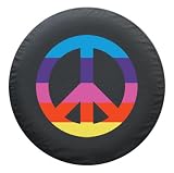 Peace Sign MULTI on 27″ Black Denim Tire Cover 4 Honda, Suzuki, Geo
