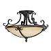 Murray Feiss SF229BK Kings Table Collection 2-Light Semi-Flush, Black Finish with Antique Excavation Glass