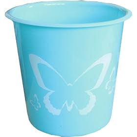 Blue Pastel Coloured Butterfly Waste Paper Bin
