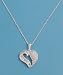 Sterling Silver Assymetrical Heart CZ Necklace