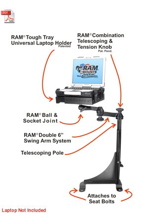 Dee Zee RAM-VB-143-SW1 Computer Laptop Mount