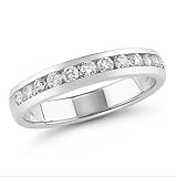 14k White or Yellow Gold Round Diamond Anniversary Band (1/2 cttw, H-I Color, I1-I2 Clarity)
