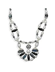 Sterling Silver 18 + 2 Inch Multistone and Cultured Freshwater Pearl Necklace