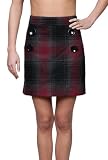 Womens Tartan Style Red And Gray Wool Mini Skirt Medium
