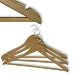 PACK OF 14 NATURAL WOODEN COAT HANGERS with Inlaid Non Slip Grip on Trouser Bar - 45CM WIDE - Perfect for Suits, Jackets, Coats, Dresses, Skirts, Shirts etc.