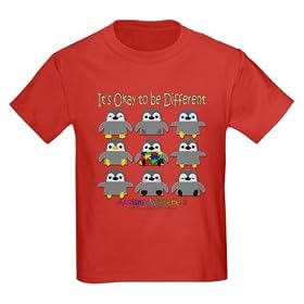 Autism Awareness Penguins Kids Dark T-Shirt